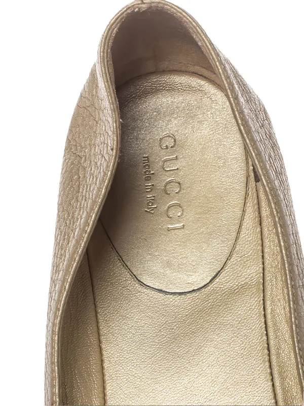 Gucci Pre-Owned インターロッキングG フラットシューズ | ゴールド