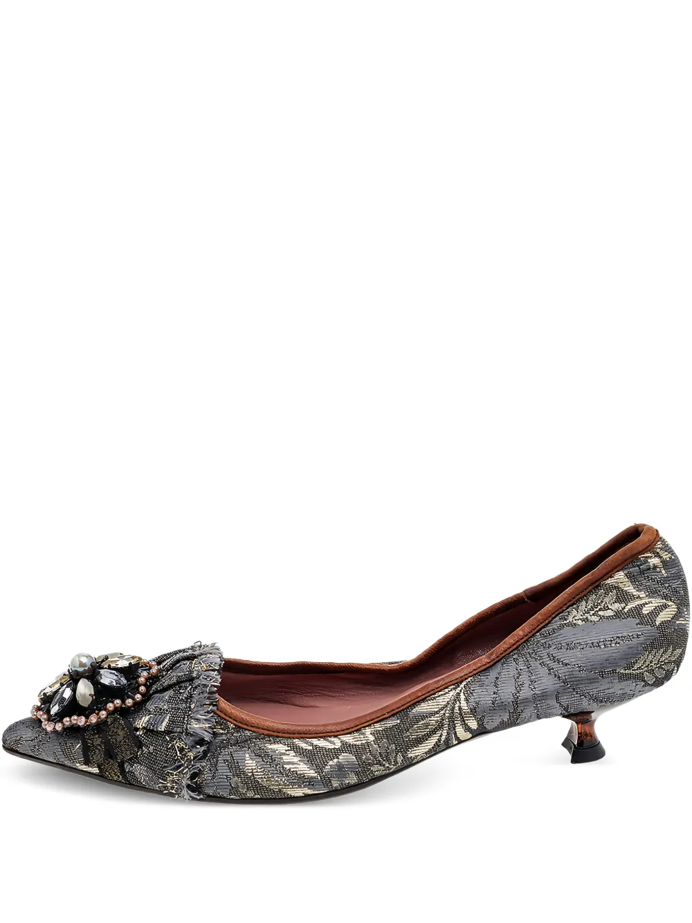 Miu Miu Pre-Owned 40mm floral-motif pumps | Grey | Image 1
