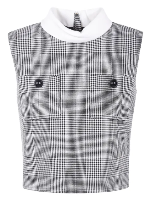 Self-Portrait checked cropped vest