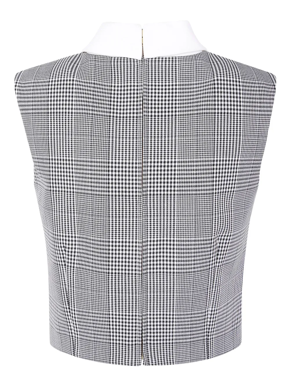 Self-Portrait Geruit cropped gilet Zwart