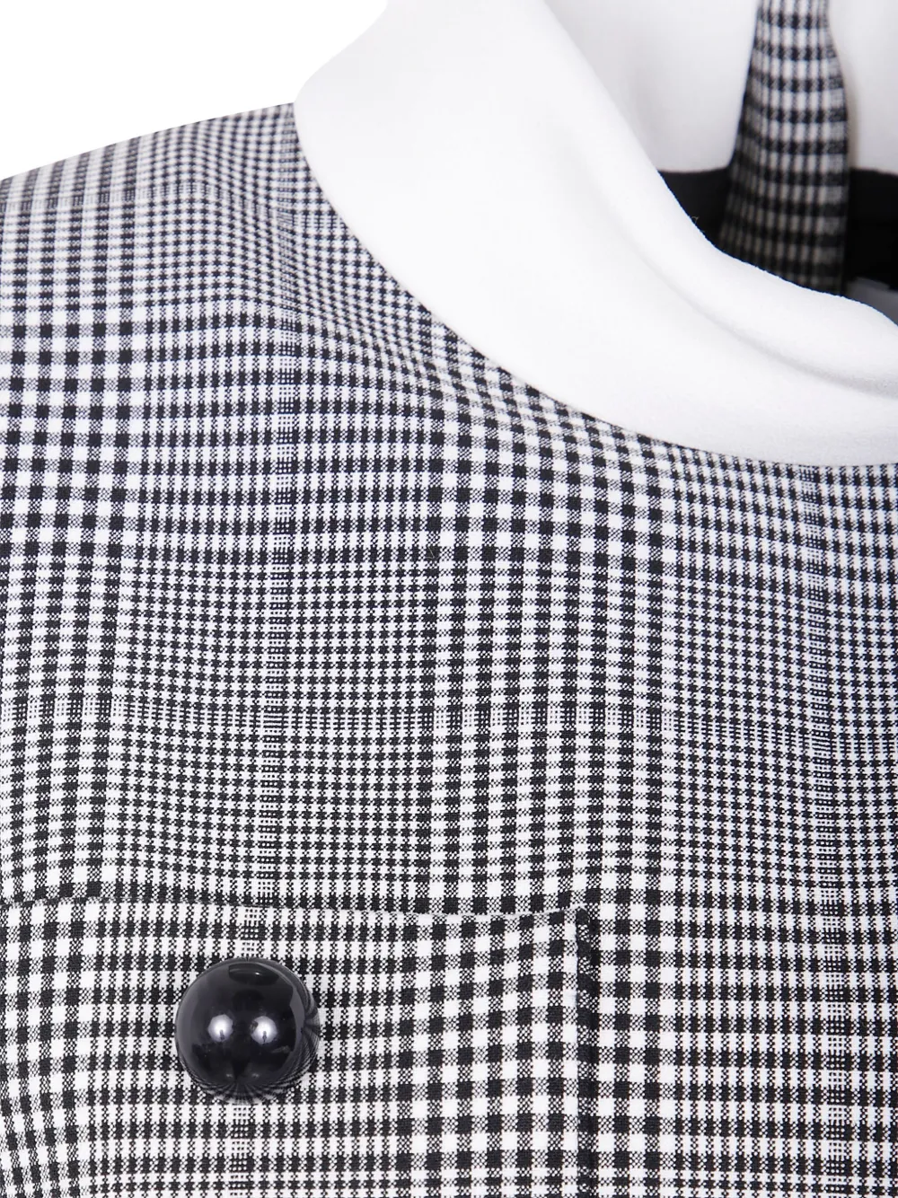 Self-Portrait Geruit cropped gilet Zwart