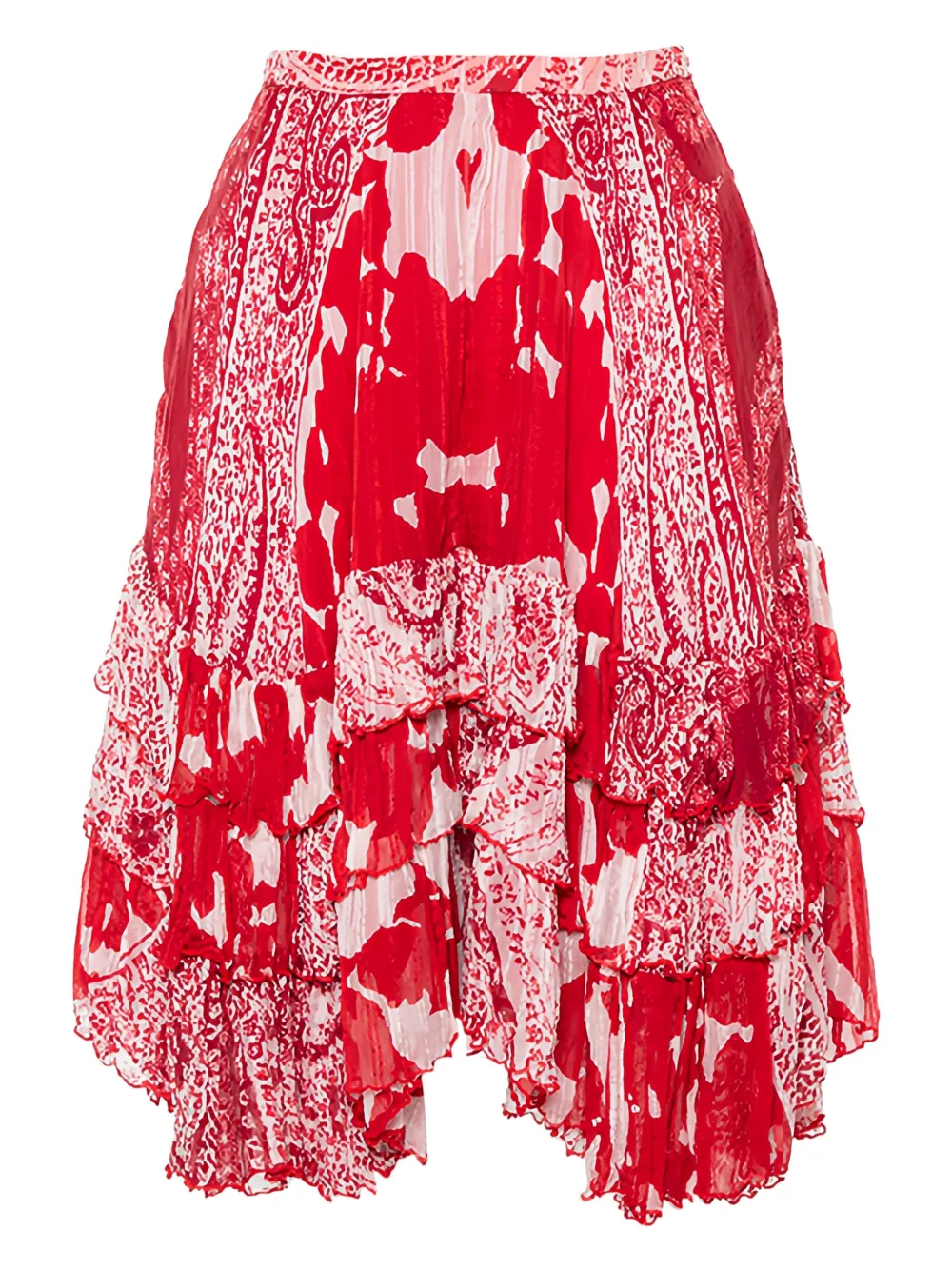 silk asymmetric skirt