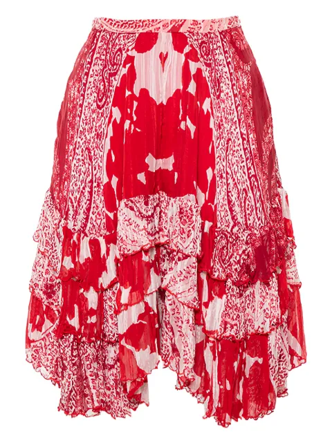 Etro Pre-Owned silk asymmetric skirt