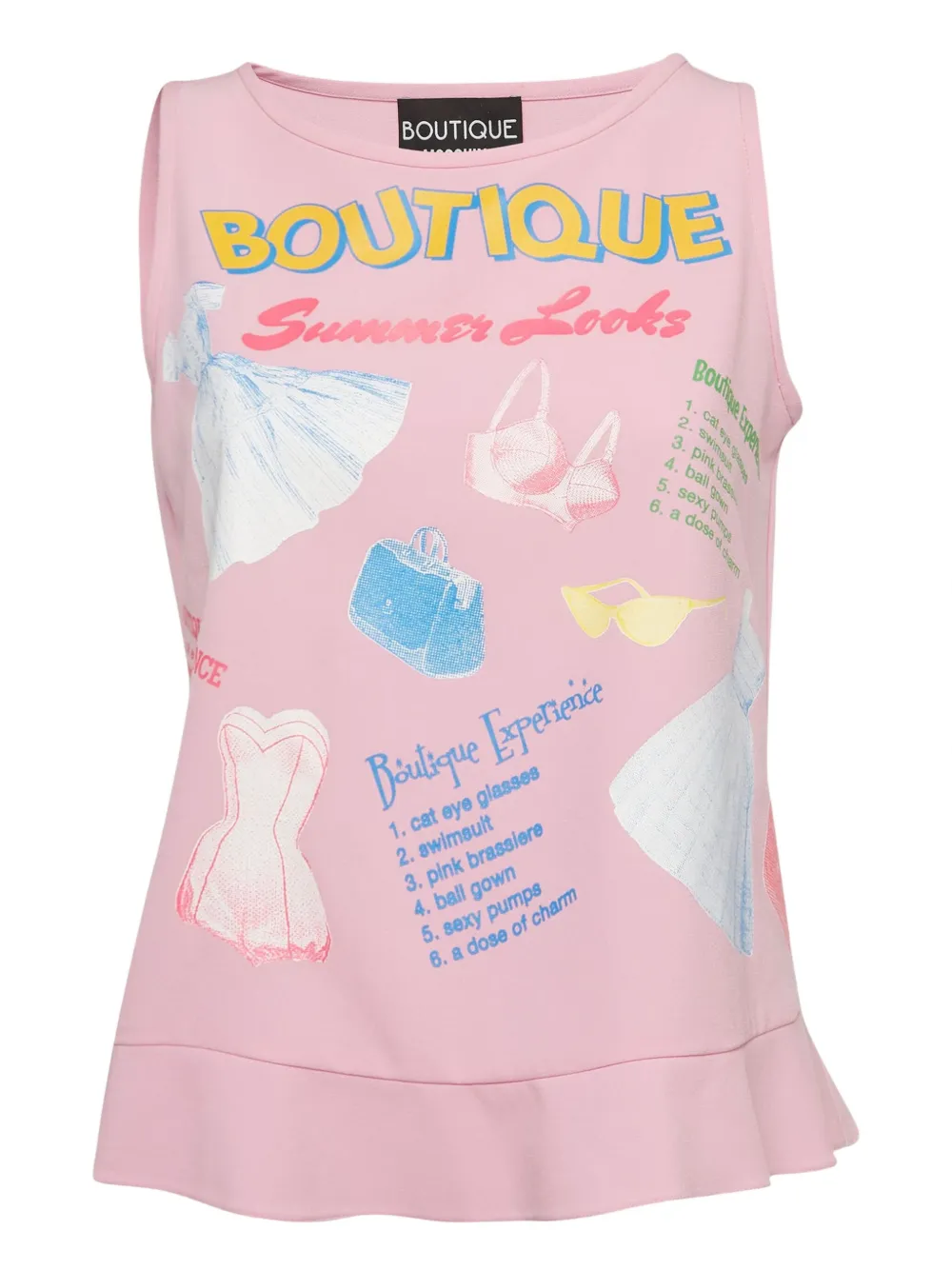 graphic-print peplum tank top