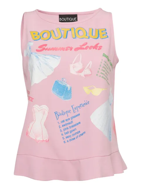 Moschino Pre-Owned graphic-print peplum tank top