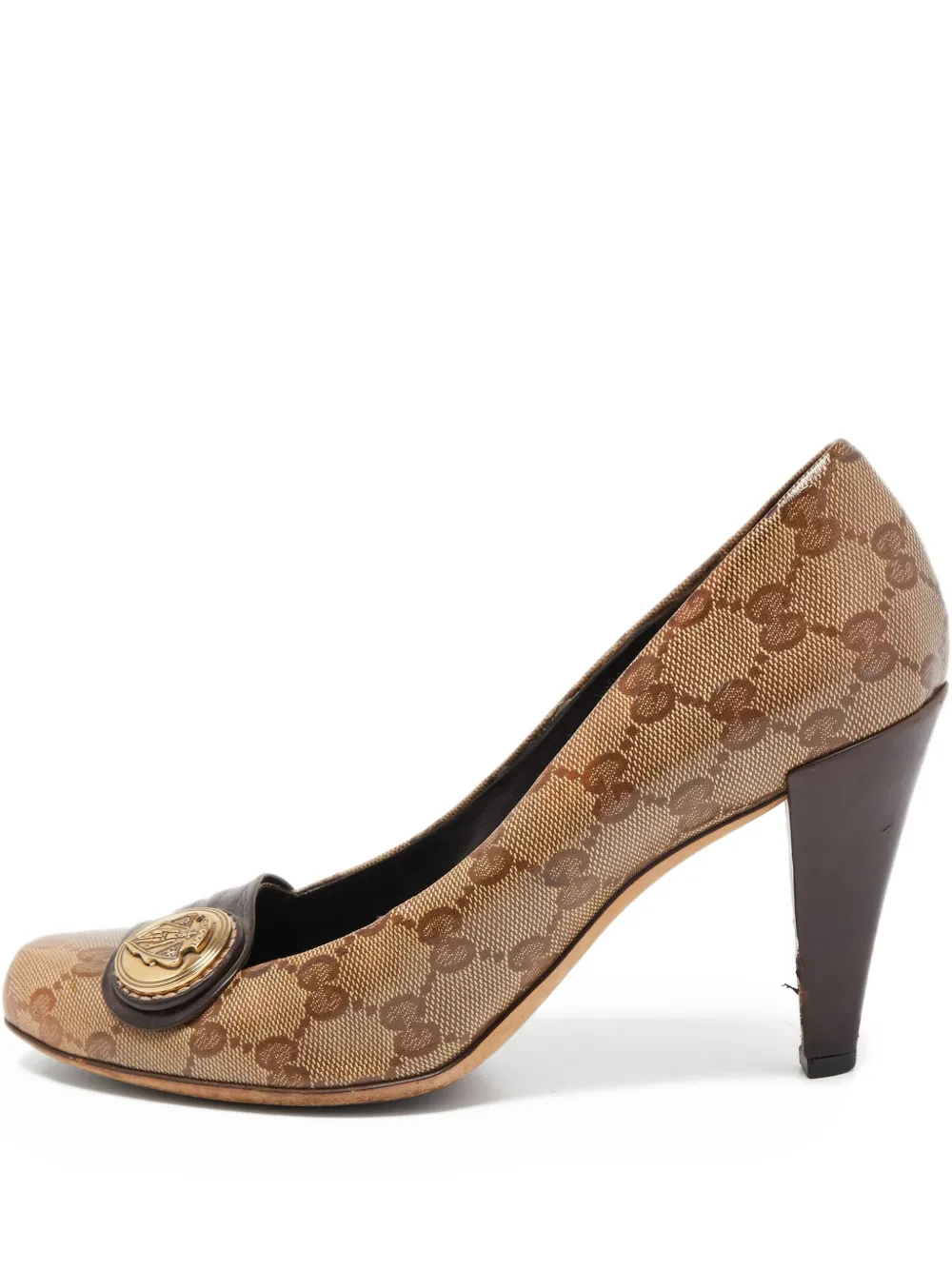 Gucci Pre-Owned ロゴエンボス パンプス - ブラウン Gucci Pre-Owned ロゴエンボス パンプス - ブラウン