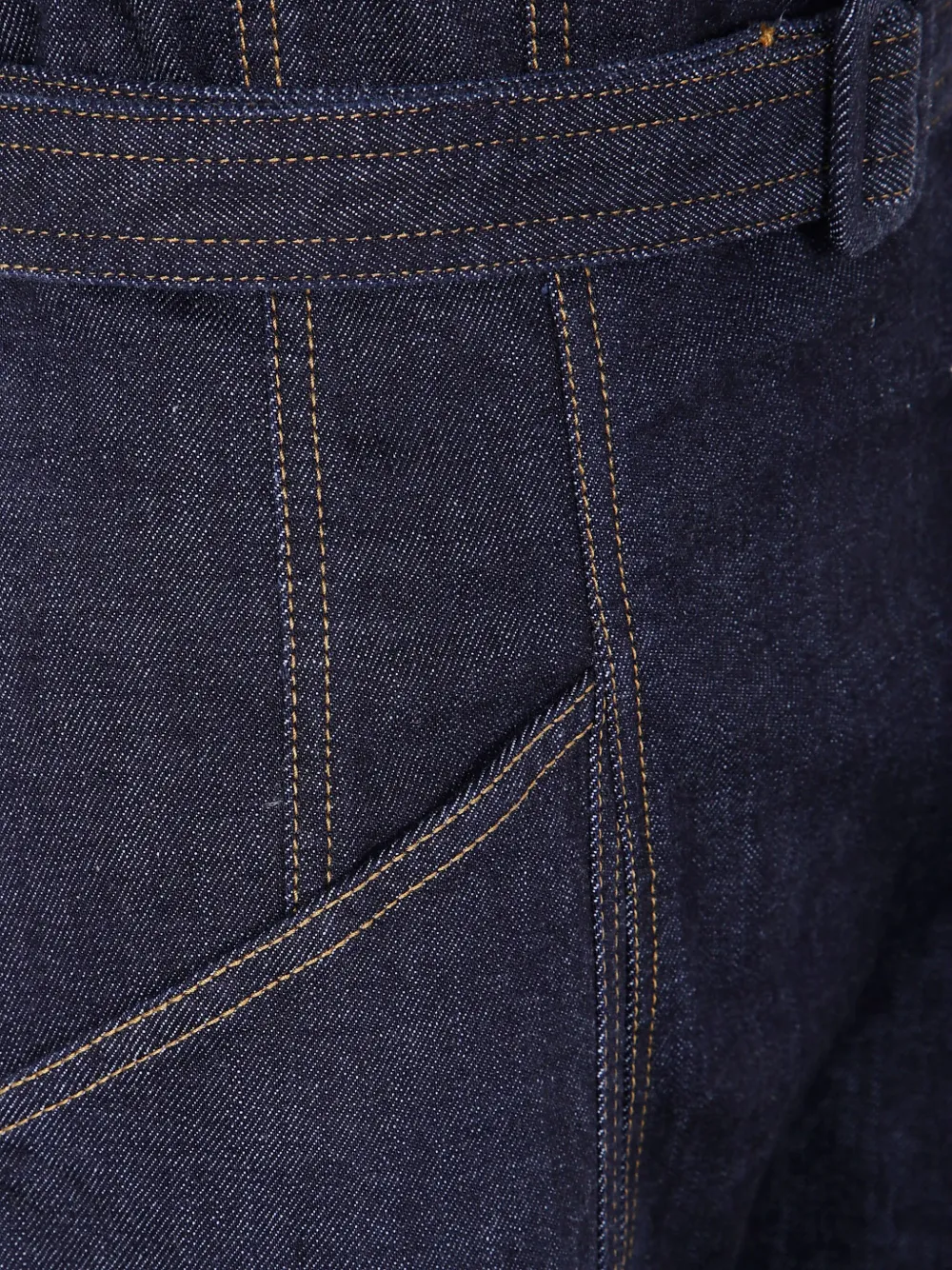 Self-Portrait Strapless denim midi-jurk met ceintuur Blauw
