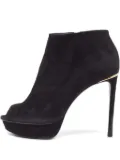 Louis Vuitton Pre-Owned 120mm suede platform peep-toe ankle boots - Black