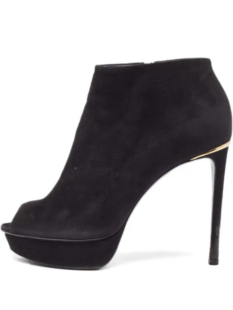 Louis Vuitton Pre-Owned 120mm suede platform peep-toe ankle boots