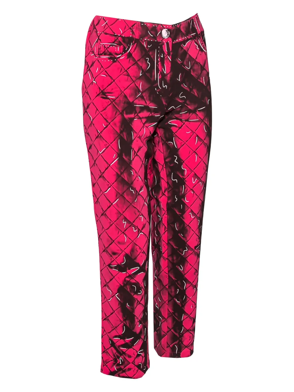 Moschino Pre-Owned 2024 gewatteerde broek met artistieke print - Roze