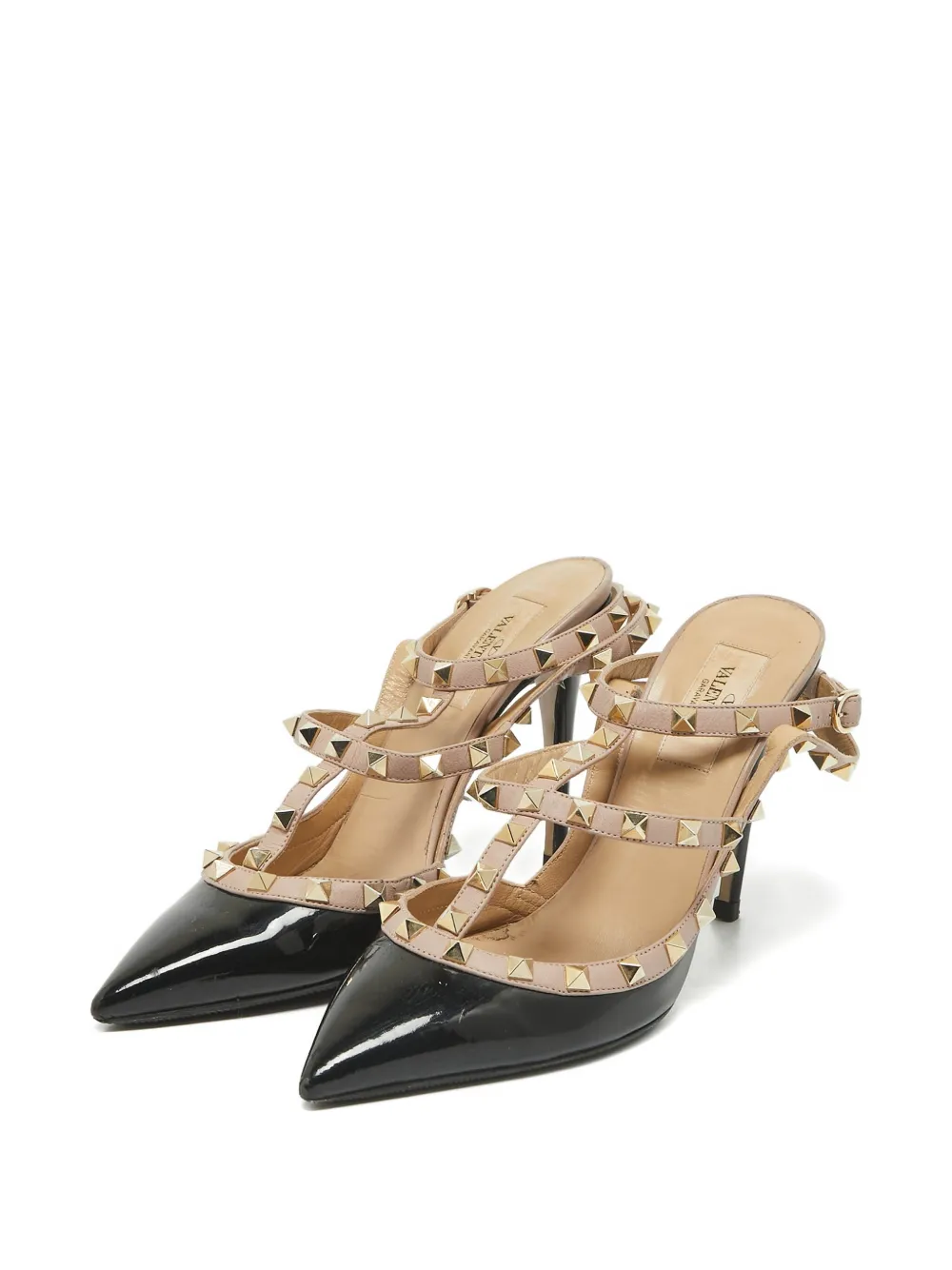 Valentino Garavani Pre-Owned 100 mm Rockstud sandalen met hak en studs - Zwart