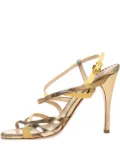 Prada Pre-Owned 110mm patent-leather straps sandals - Yellow
