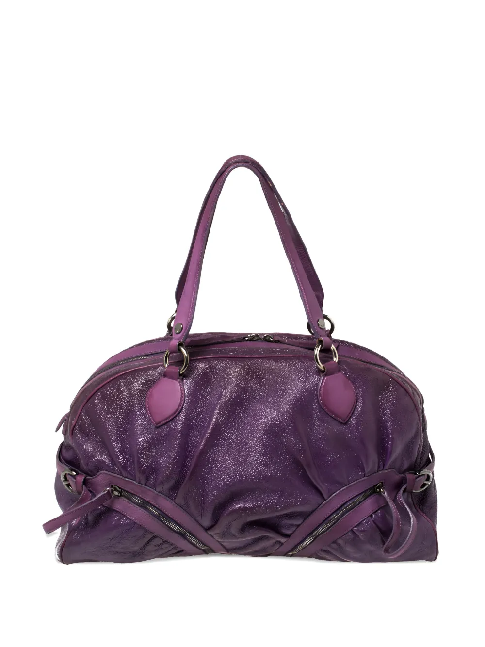 Moschino Pre-Owned draped-design leather tote bag | Purple | Image 1