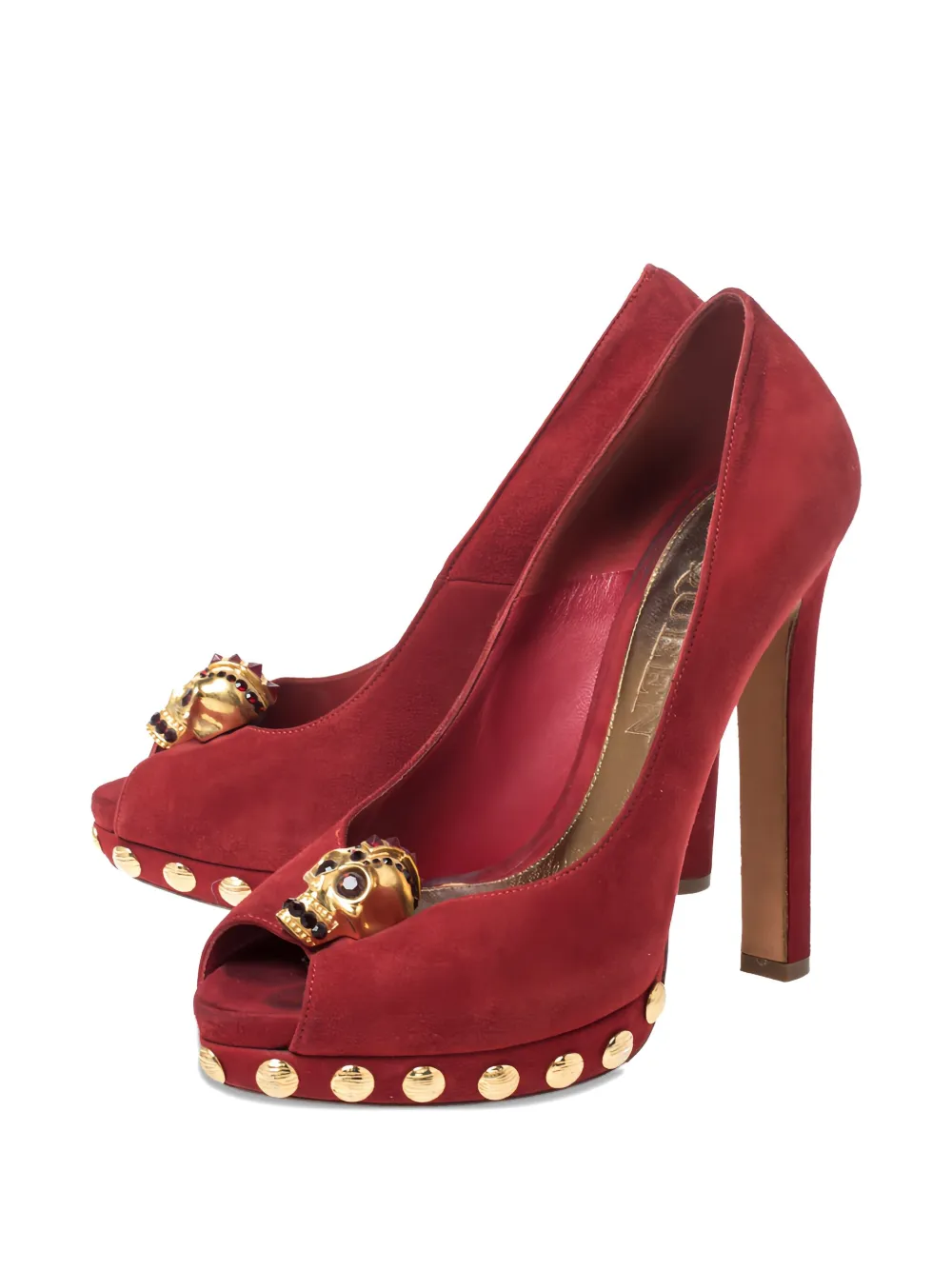 Alexander McQueen Pre-Owned 135 mm Skull pumps met studs - Rood
