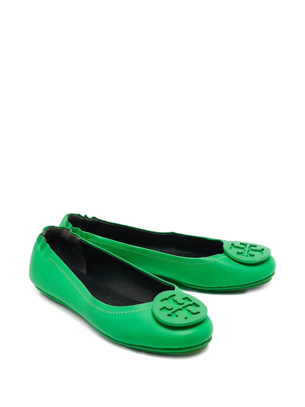 Tory Burch レザーフラットシューズ | グリーン | FARFETCH JP
