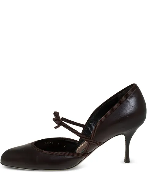 Ferragamo Pre-Owned zapatillas con detalle de moño y tacón de 70mm