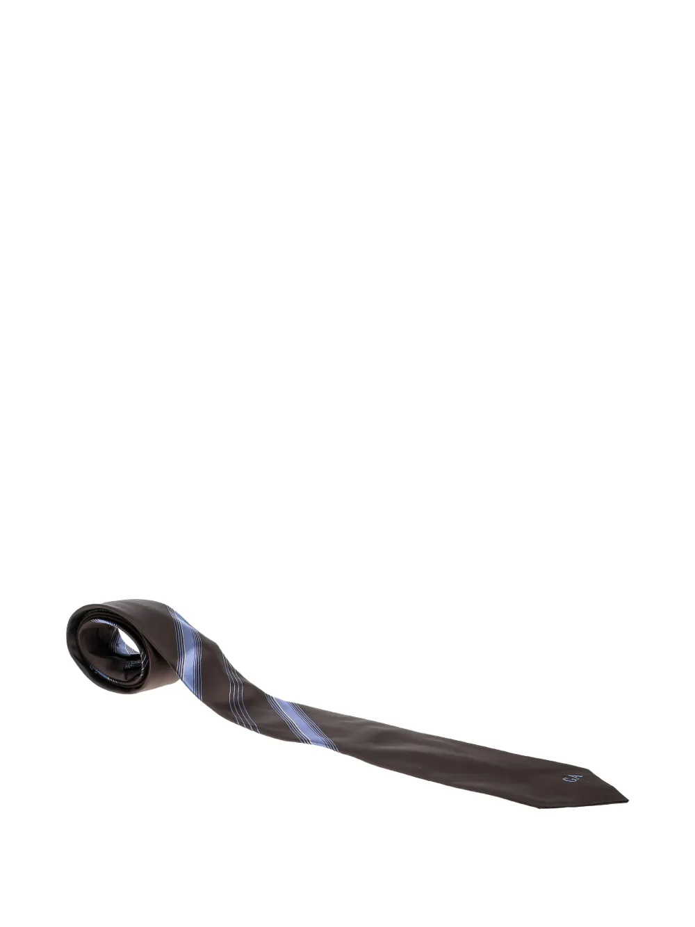 Giorgio Armani Pre-Owned striped silk tie | Brown | Image 1