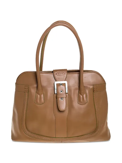 Tod's Vintage buckled rolled-handle tote bag