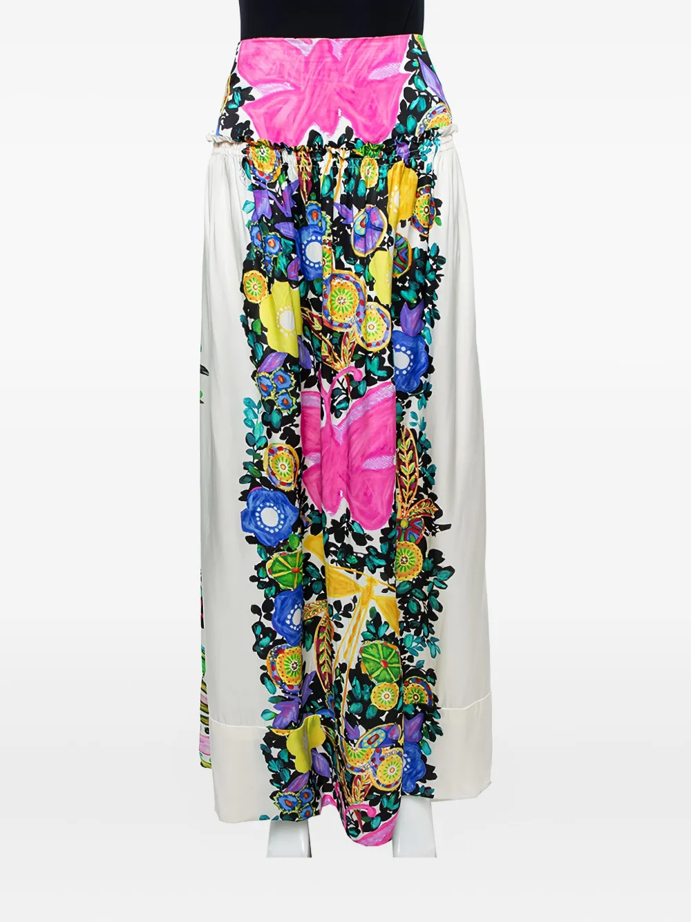 Roberto Cavalli Vintage silk maxi skirt - Bianco