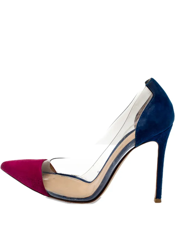 Gianvito Rossi 105mm Plexi Pumps Blue FARFETCH ID