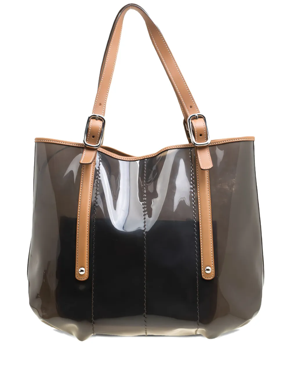 Tod's Vintage leather-trim tote bag - Marrone