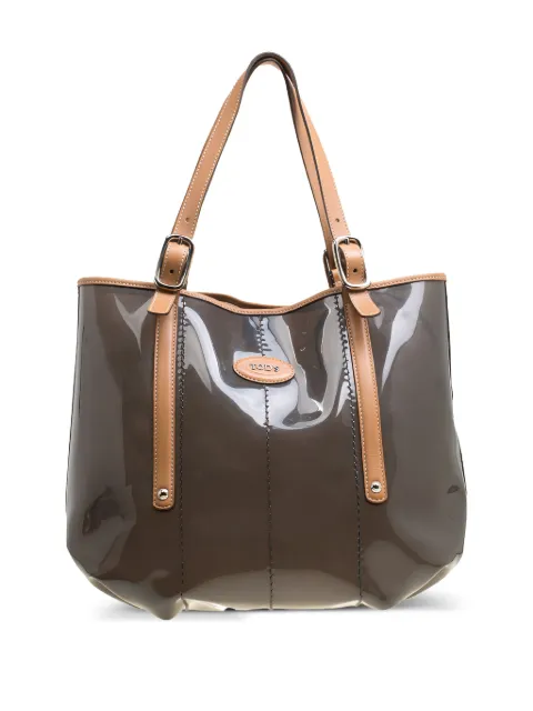 Tod's Vintage leather-trim tote bag