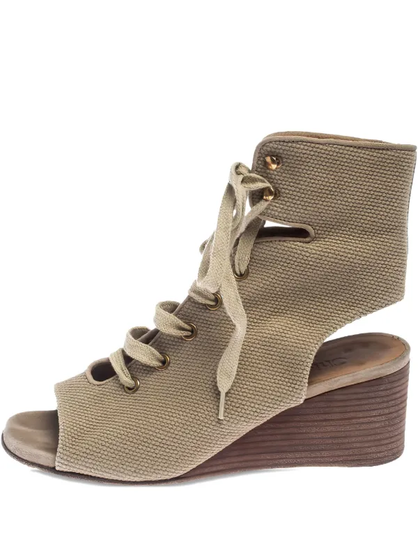 Talons Compensés Chloé - Noir, Cuir, Pointure 39 - Neuf Avec Défauts Mineurs