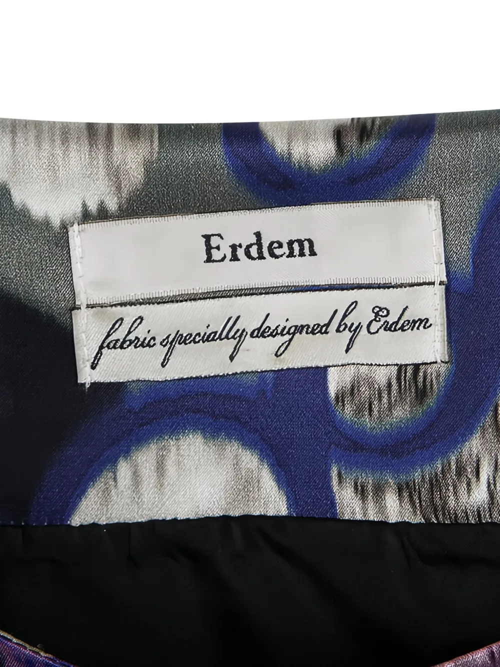 ERDEM Jurk met abstract patroon - Blauw