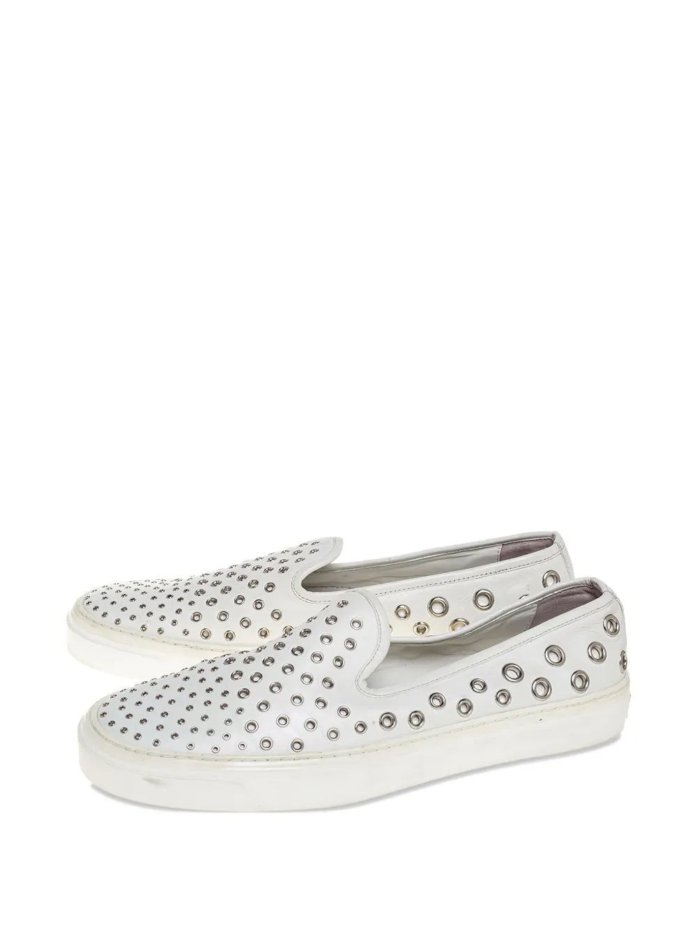 Gucci Pre-Owned Slip-on sneakers verfraaid met ringlets - Wit