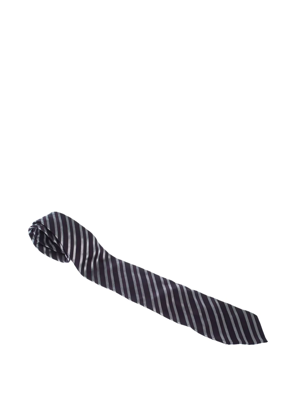 Giorgio Armani Pre-Owned striped silk tie | Purple | Image 1