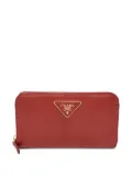 Prada Pre-Owned triangle-logo zip wallet - Red