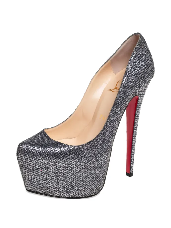 Christian Louboutin Pre-Owned 150mm Daffodile Glittered Platform Pumps  Silver FARFETCH PH