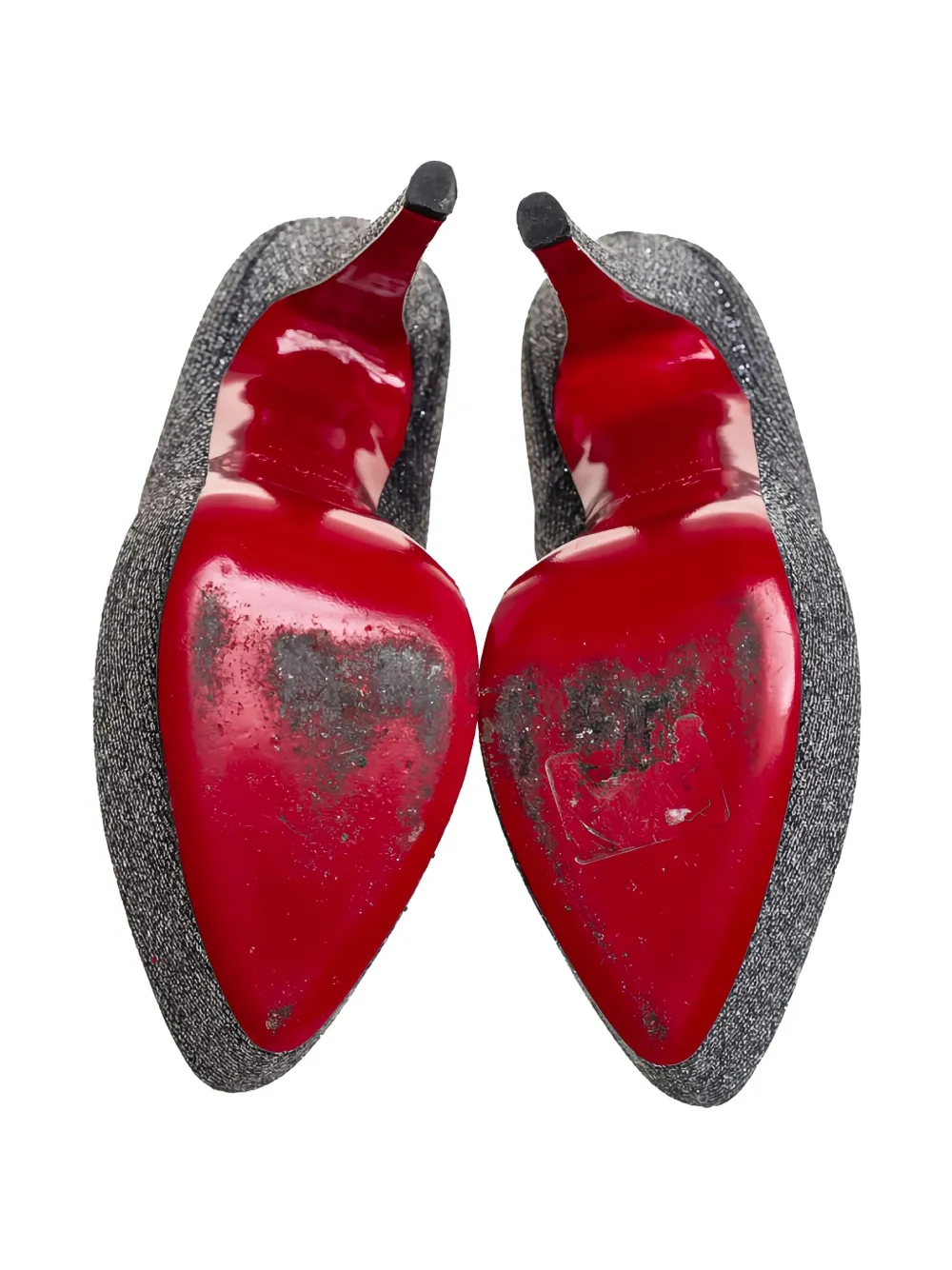 Christian Louboutin Pre-Owned 150 mm Daffodile pumps met plateauzool en glitters - Zilver