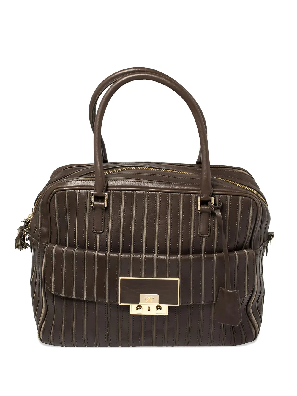 Anya Hindmarch Borsa tote a righe Pre-owned | marrone | Image 1