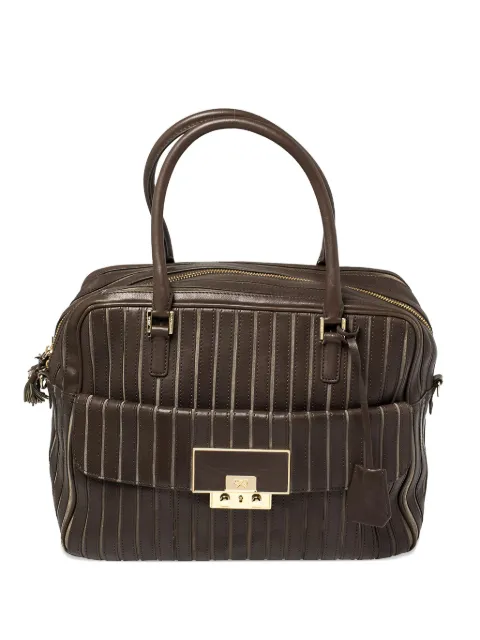 Anya Hindmarch pre-owned striped leather bowling bag