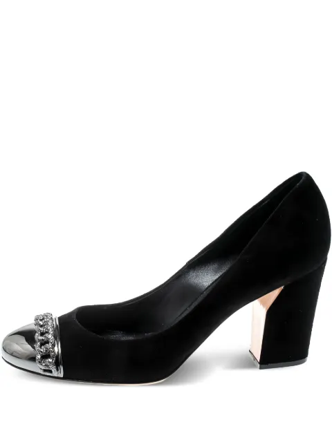 Casadei 85mm leather heeled pumps