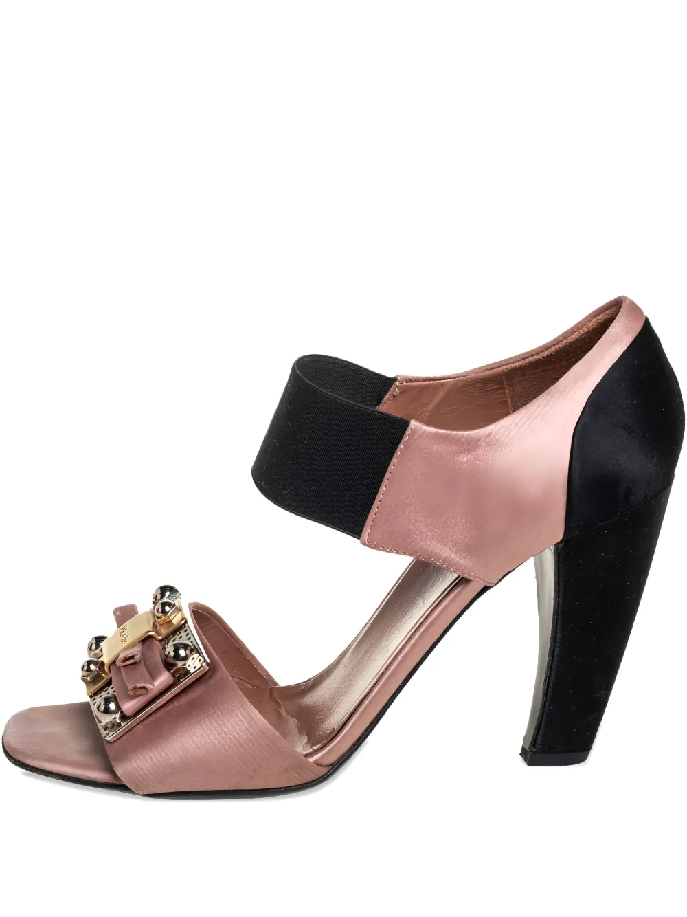 100mm leather heeled sandals