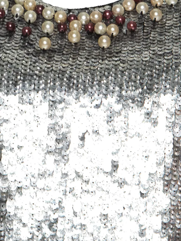 valentino silver dress Crystal-embellished mesh mini dress - silver