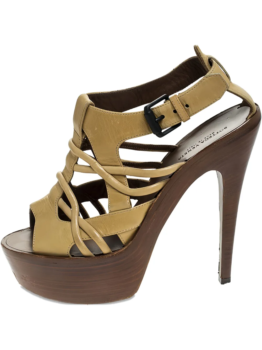 145mm leather heeled sandals