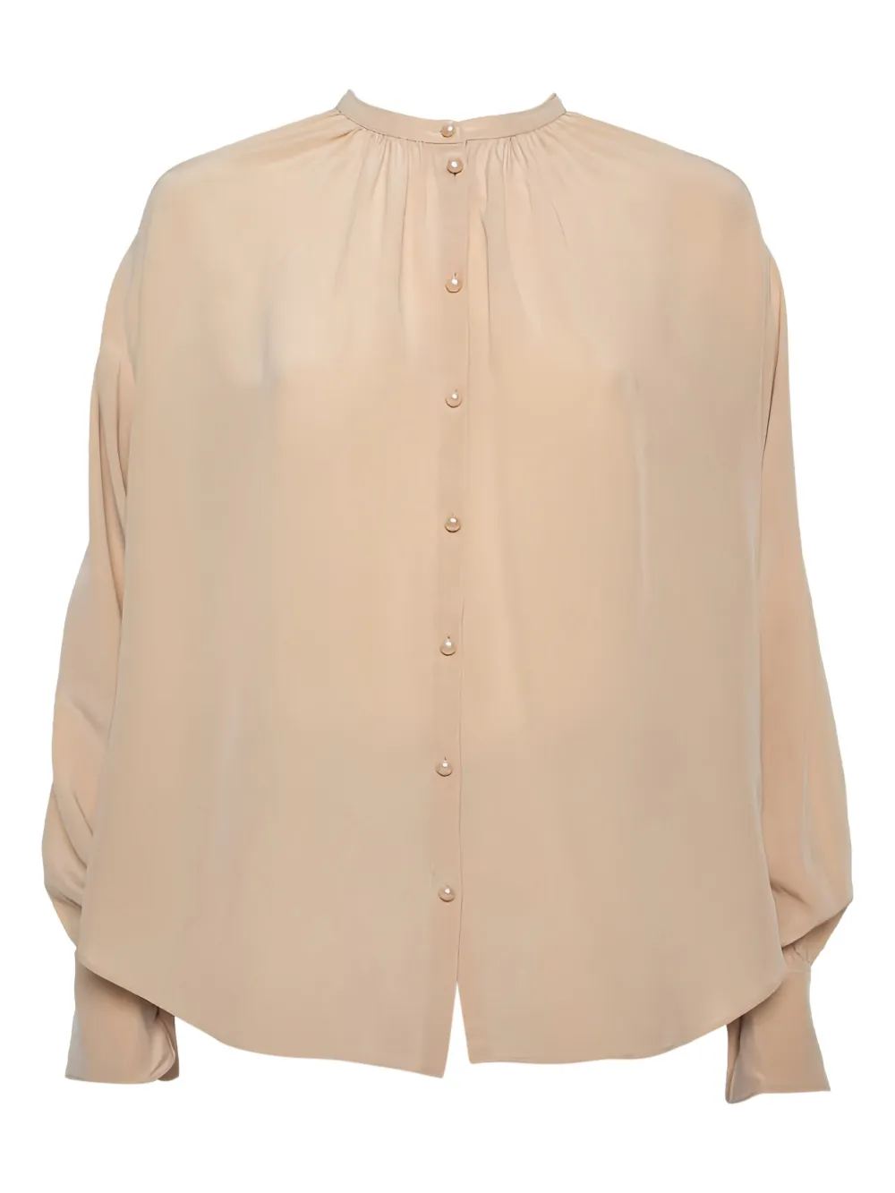 Pre-Owned pearl-button silk blouse