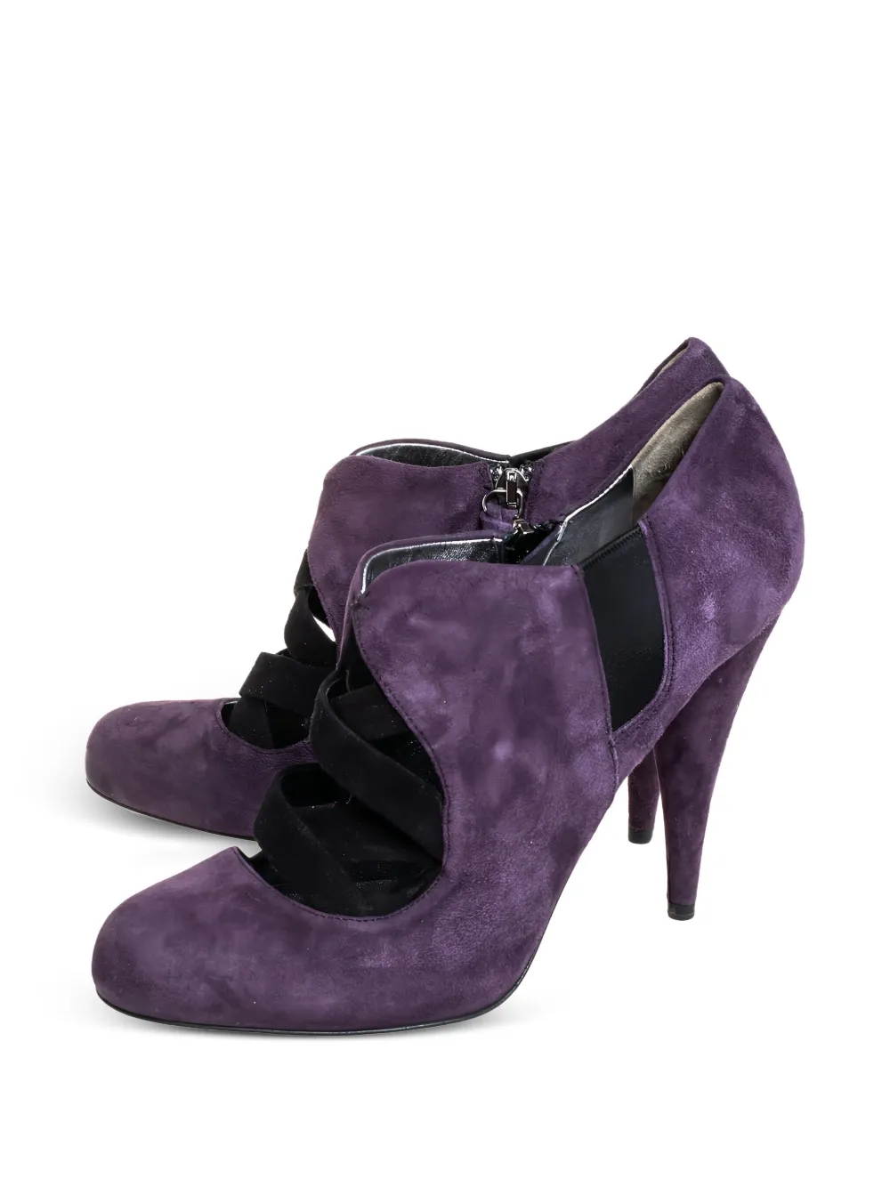 Miu Miu Pre-Owned Suède enkellaarzen - Paars