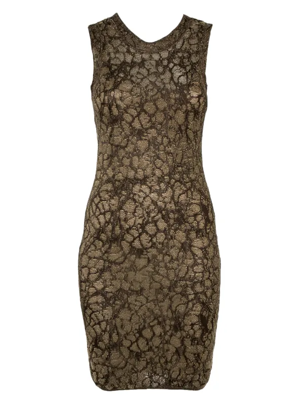 slim fit dress slacks MISSONI SLEEVELESS SHORT DRESS GOLD TONES  Simple Caracters
