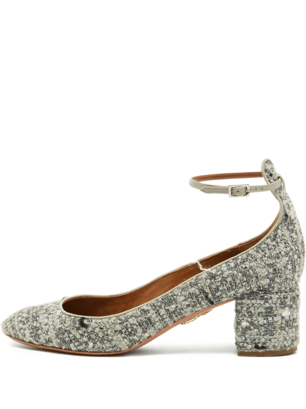 Aquazzura 65mm textured block-heel pumps | Grey | Image 1