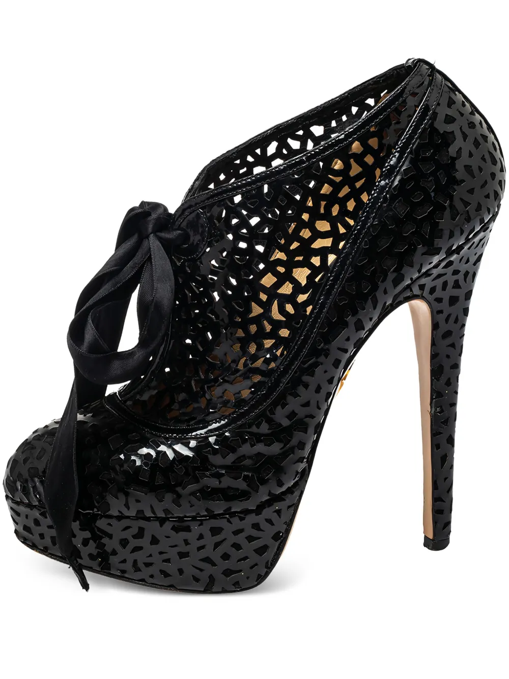 Pre-owned Charlotte Olympia  135mm Perforated Platform Pumps