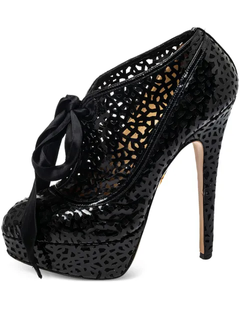 Charlotte Olympia pre-owned 135mm perforated platform pumps