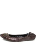 Burberry Pre-Owned buckle-detail ballet flats - Brown