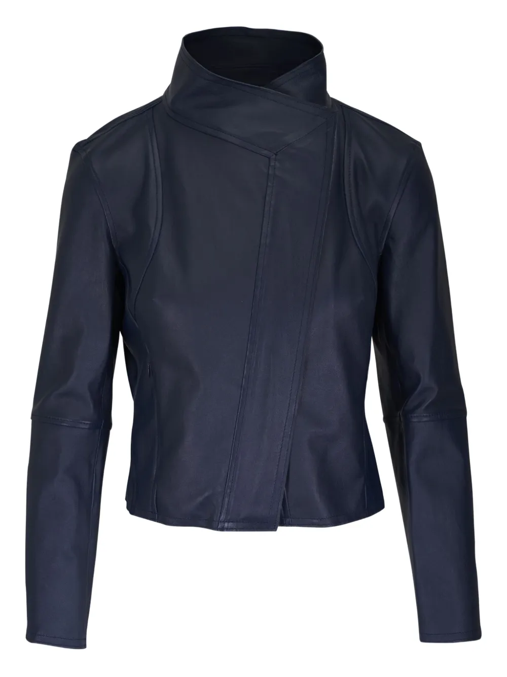 KZ_K STUDIO Asymmetrische Lederjacke - Blau