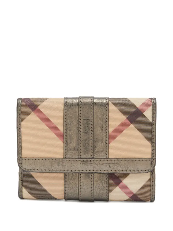Burberry Pre-owned Check-print Wallet in Neutrals