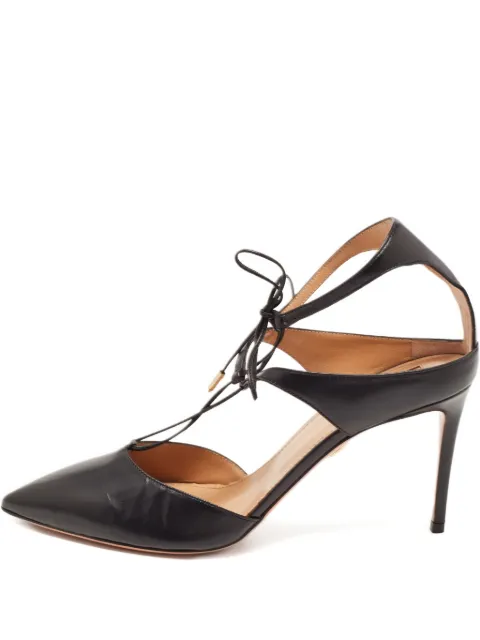 Aquazzura pre-owned leather lace-up pumps