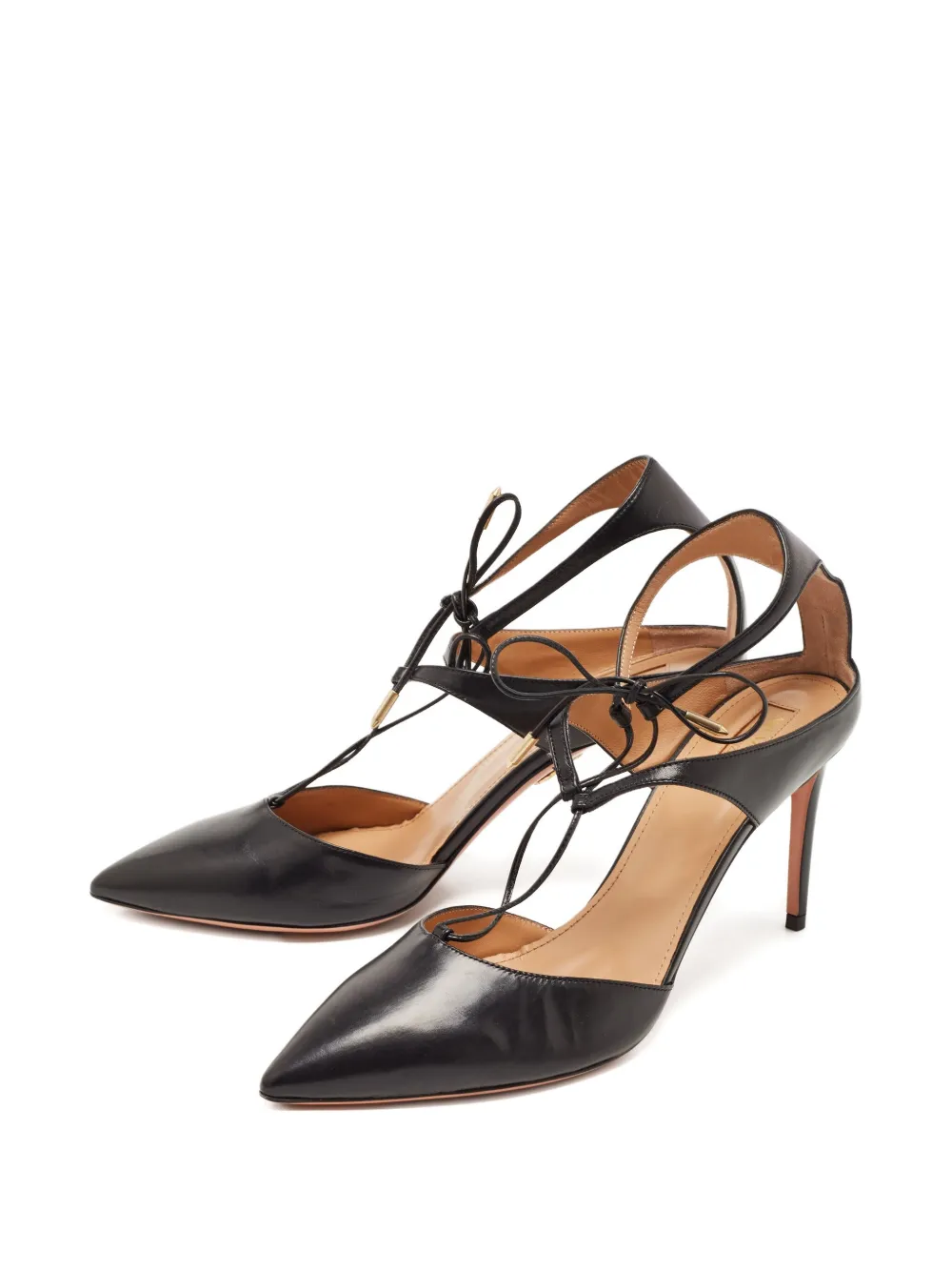 Aquazzura pre-owned leather lace-up pumps | Image 2